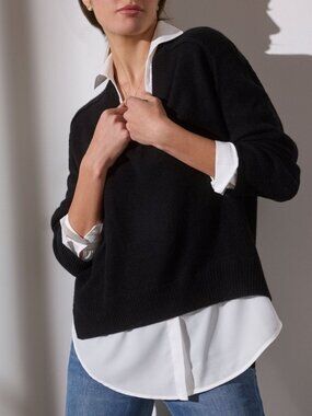 Brochu Walker The Looker Layered V Neck Pullover Sweater